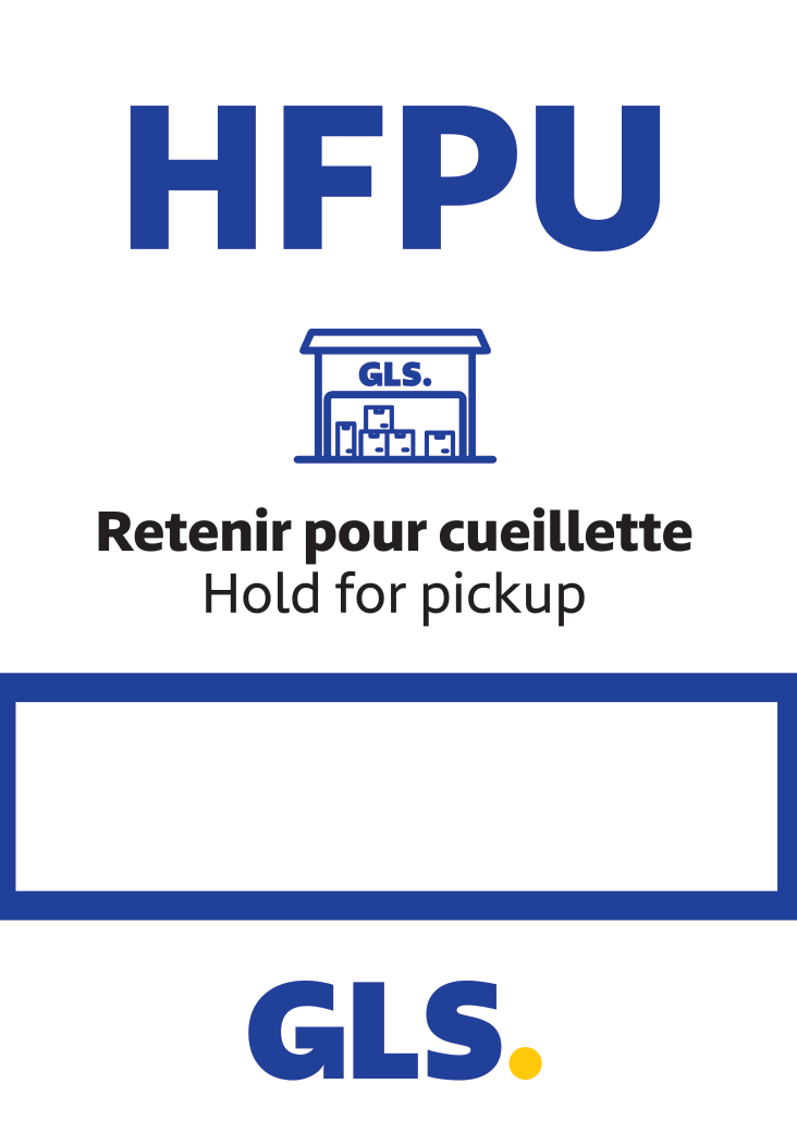 1711 - Label HFPU (Hold For Pick Up) with barcode (x100) – GLS Canada Shop