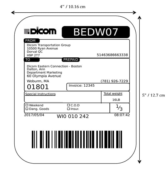Thermal labels P3947 for TTP-224CE, Eltron and Godex (x300)